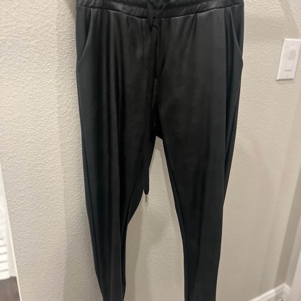 Black Faux Leather Pants
